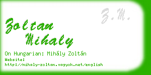 zoltan mihaly business card